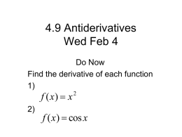 4.9 Antiderivatives