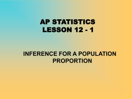 P. STATISTICS LESSON 12