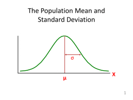 The Mean and Standard Deviation
