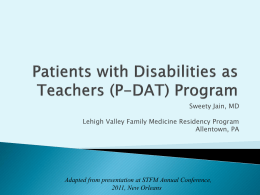 Patients with Disabilities as Teachers (P