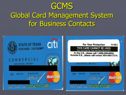 GCMS Global Card Management System