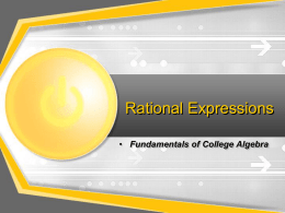 Rational Expressions