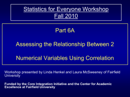 Assessing the Relationship Between 2 Numerical