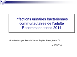 Infections urinaires bactériennes communautaires de l`adulte