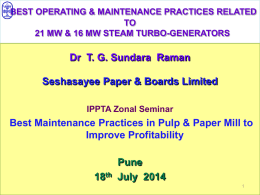 09. Best Maintenance Practices in 21 MW & 16 MW Steam