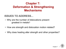 Chapter 7: Dislocations & Strengthening Mech