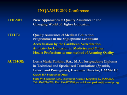 Accreditation Process (cont`d)