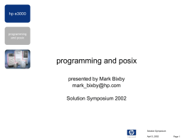 Programming and POSIX