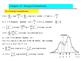 Chapter 13 Integral transforms The