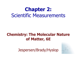 Chapter 2: Scientific Measurement