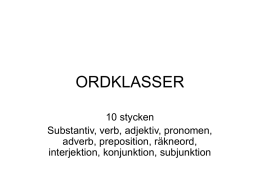 Ordklasser - Kotka svenska samskola