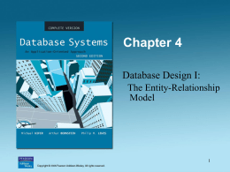 Database Design I: The Entity-Relationship Model