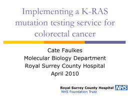 Implementing a K-RAS mutation testing service for colorectal cancer