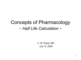 Concepts of Pharmacology - Half Life Calculation