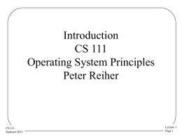 Introduction CS 111 On-Line MS Program Operating