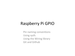 Using the Raspberry Pi GPIO Pins