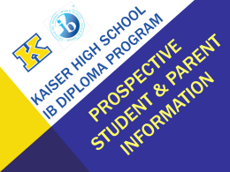 Grade 10 IBDP Prospective Student Information
