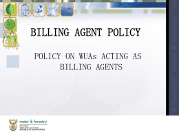 WUA Billing Agents Policy