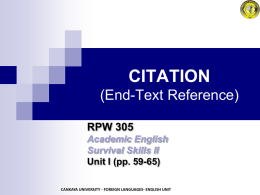 CITATION (End-Text Reference)