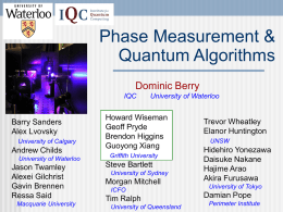 Research seminar on phase measurement and