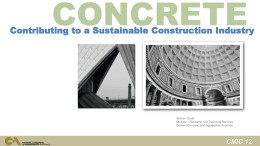 Concrete - Contributing to a Sustainable Construction Industry