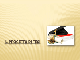 Le tipologie di tesi - Corso di Laurea in Infermieristica