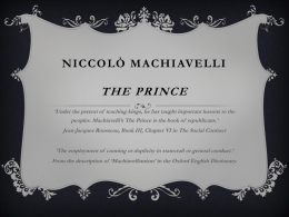 Niccolò di Bernardo dei Machiavelli The Prince