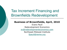 Tac Increment Financing and Brownfields Redevelopment