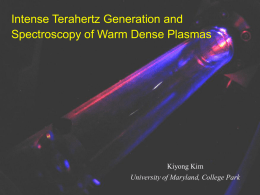 Intense Terahertz Generation and Spectroscopy of Warm Dense
