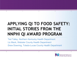 Applying QI to Food Safety