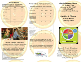 Nutrition and Physical Activity Report