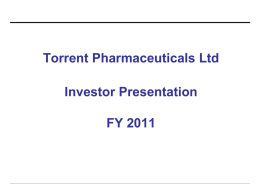 Q4, FY 2011 - Torrent Pharmaceuticals Limited