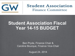 Student association FY 14 BUDGET