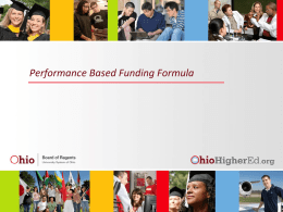 Performance Based Funding Formula, David Cannon