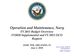FY 2011 Operation and Maintenance, Navy Budget Overview