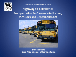 Transportation Performance Indicators, Greg Akin