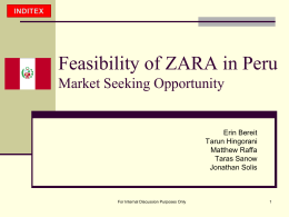 Feasibility of Zara in Peru Market Seeking Opportunity