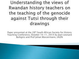 Rwandan History teachers and drawings on Genocide