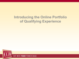 Introducing the Online Portfolio of Qualifying