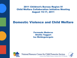 Domestic Violence and Child Welfare – PowerPoint Presentation