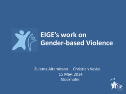 EIGE`s work on Gender-based Violence
