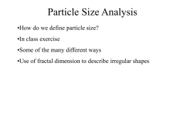 Particle Size Distributions