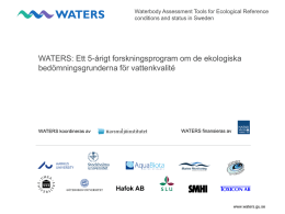 WATERS: Ett forskningsprogram om bedömningsgrunder för