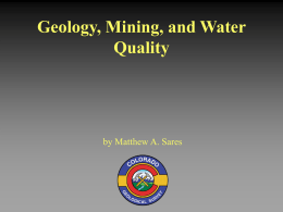 Geology, Mining, and Water Quality