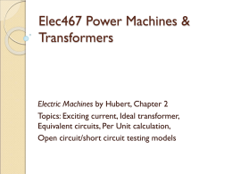 Elec467 Electric Machines and Transformers