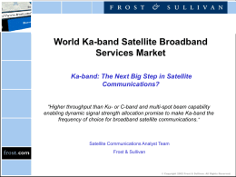 World Ka-band Satellite Broadband Services