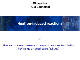 Neutron-induced reactions - Experimental Astrophysics