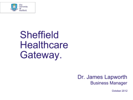 Dr James Lapworth - University of Sheffield