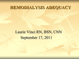 Hemodialysis Adequacy - ANNA Jersey North Chapter 126