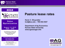 Pasture lease rates - Kansas State University